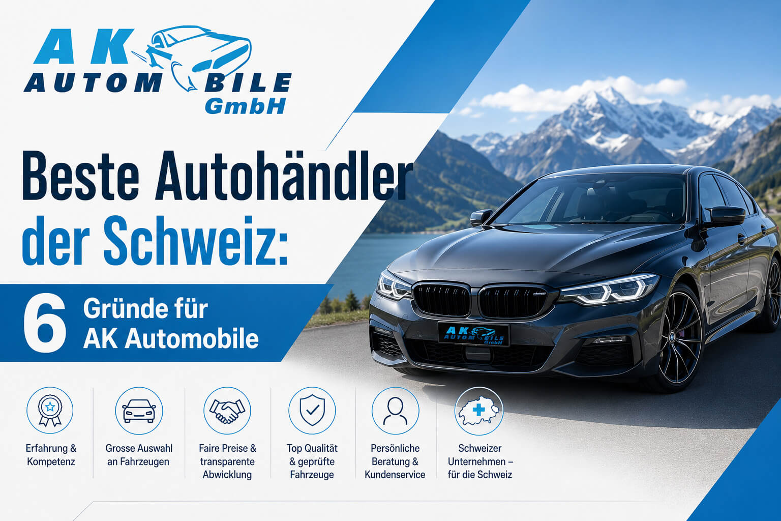 Beste Autohändler der Schweiz: AK Automobile aus Illnau-Effretikon mit Auto verkaufen, Gebrauchtwagen kaufen und Reifenservice
